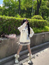 魯雅爾可愛貓咪刺繡假兩件連帽衛(wèi)衣女早秋季新款小個子設(shè)計感寬松上衣服 白色 春秋款 L 曬單實拍圖