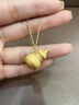 中國黃金（CHINA GOLD）18K黃金拉絲葫蘆吊墜女百搭K金項(xiàng)鏈七夕情人節(jié)生日禮物送女友老婆 18K金拉絲葫蘆吊墜【贈(zèng)純銀鏈】約0.2g 【克重均為產(chǎn)品總重量:K金重+托帕石/其他】 曬單實(shí)拍圖