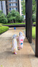 牧萌兒童雨衣男童女童防水全身雨披幼兒園小學(xué)生雨具 粉色草莓兔 S 曬單實(shí)拍圖