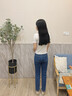 塔馳密司（TOUCH MISS）經(jīng)典高腰深藍(lán)色煙管褲牛仔褲女春秋季輕奢窄版直筒褲子 復(fù)古深藍(lán)色 28 曬單實(shí)拍圖