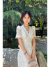 棉致法式甜辣連衣裙女夏季2025新款溫柔風(fēng)茶歇收腰顯瘦設(shè)計感絕美長裙 白色 L 建議100-110斤 曬單實拍圖