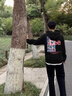 LEEREDPOI潮牌聯(lián)名連帽衛(wèi)衣男女春秋寬松連帽情侶裝長袖T恤潮牌男裝棉質(zhì) 089款黑色 XL （130-145斤） 曬單實拍圖