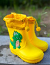 歐育兒童雨鞋防男女寶淋水立體松緊口學(xué)生束腳雨靴幼兒園小孩膠鞋防滑 PVC黃色小恐龍 單層 B1658 28 內(nèi)長(zhǎng)18cm 曬單實(shí)拍圖
