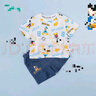 迪士尼寶寶（Disney Baby）童裝男童套裝潮酷米奇短袖套裝舒適柔軟24年夏新品 白色+牛仔藍(lán) 90 曬單實(shí)拍圖