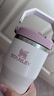 STANLEY拎拎杯吸管杯水杯保溫杯不銹鋼杯子冰霸杯大容量辦公591ML-晶粉色 曬單實(shí)拍圖