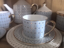Lomonosov俄皇【結婚禮物】STAR系列咖啡杯碟骨瓷下午茶陶瓷套裝高顏值瓷器 【精美禮盒裝】2杯2碟（藍A藍B） 250ml 曬單實(shí)拍圖
