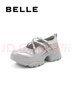 百麗（Belle）七夕禮物運動風(fēng)瑪麗珍鞋女商場同款芭蕾單鞋C1A1DCQ4 銀色 35 (225mm) 曬單實拍圖