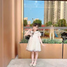 G.duck小黃鴨童裝女童連衣裙夏季2025新款中小童公主裙夏天女孩網(wǎng)紗裙子 杏色 90 建議【1歲半-2歲】 曬單實(shí)拍圖