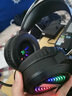 發(fā)光頭戴式有線(xiàn) 線(xiàn)電腦游戲耳機 USB虛擬7.1電競耳麥 筆記本手柄 2*3.5mm黑色長(cháng)麥無(wú)光 曬單實(shí)拍圖
