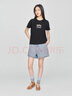 Lee25新品標(biāo)準(zhǔn)版圓領(lǐng)像素花朵印花設(shè)計女短袖T恤休閑LWT0098674LE 黑色 S 曬單實(shí)拍圖
