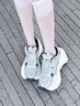 BASLS探月系列ins小個(gè)子增高8CM情侶休閑鞋男女士巴黎同款厚底老爹鞋子 銀龍色 42 曬單實(shí)拍圖