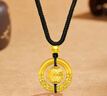 老鳳祥足金平安扣吊墜金錢珠黃金祥云金箍咒七夕情人節(jié)禮物送女朋友老婆 今/明日達*時來運轉(zhuǎn)平安扣項鏈-約0.5g 曬單實拍圖