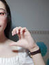 中國黃金（CHINA GOLD）和田玉轉(zhuǎn)運珠手鏈女款銀福牌手串七夕情人節(jié)生日禮物送女友愛人 足銀石榴石和田玉手鏈納?？?曬單實拍圖