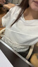 EGGKA白色不規(guī)則剪裁鏤空長袖T恤女秋設(shè)計(jì)感小眾休閑寬松圓領(lǐng)上衣 白色 L 曬單實(shí)拍圖