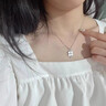 法蔻（farcoko）品牌四葉草項(xiàng)鏈女貓眼石小清新鎖骨鏈時(shí)尚飾品生日禮物送女友老婆 四葉草項(xiàng)鏈女【白金色】 -【免費(fèi)刻字】 曬單實(shí)拍圖