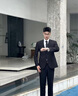 皮爾卡丹西服套裝男士三件套商務職業(yè)正裝小西裝男結(jié)婚新郎上班修身外套男 黑色(西服+西褲+襯衫) XL 曬單實拍圖