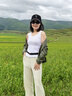 貓人（MiiOW）吊帶背心女白色夏季純棉100%性感美背內(nèi)搭無(wú)袖打底衫上衣外穿 曬單實(shí)拍圖
