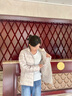 波司登（BOSIDENG）25年新款輕薄羽絨服女短款90絨三防面料輕薄內(nèi)膽外套B250131006 米卡其愛心印花9W40-可露麗風 S 160/84A 體重約100-110斤 曬單實拍圖