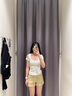 UR2025秋季新款女裝時(shí)尚休閑蕾絲花邊修身短袖T恤UWM450089 本白 M 曬單實(shí)拍圖