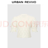 UR七夕2025秋季新款女裝菱格肌理蕾絲花邊短袖針織開(kāi)衫UWH950070 米白 (偏短) S 曬單實(shí)拍圖