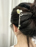 GLTEN玉蘭花和田玉銀發(fā)簪子女新中式古風(fēng)頭飾發(fā)飾生日禮物送女朋友老婆 曬單實(shí)拍圖