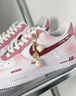 耐克（NIKE）球鞋定制 Air Force 1AF1空軍一號 淺墨染指玫瑰情話(huà)男女情侶鞋 玫瑰情話(huà) 定制款不支持退換  44 .5 全新正品 假一賠十 曬單實(shí)拍圖