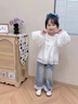 G.DUCKKIDS小黃鴨童裝女童牛仔褲春秋季好看兒童秋裝褲子女寶直筒闊腿長(cháng)褲 圖片色 110 (建議98-105cm 3-4周歲） 曬單實(shí)拍圖