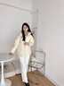 波司登（BOSIDENG）25年新款羽絨服90絨女短款連帽保暖防風(fēng)寬松厚外套B250245112XS 【店長(zhǎng)推薦】暖杏黃|3442-歐若風(fēng) XS 155/80A 體重約110以?xún)?nèi) 曬單實(shí)拍圖