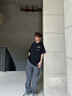 休閑褲夏季高街褶皺傘兵褲男女同款工裝褲潮牌寬松速干薄款闊腿褲 深灰色 XL 曬單實(shí)拍圖