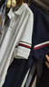 TOMMY HILFIGER【輕柔感】25夏季男高級(jí)撞色短袖/【輕奢感】鑲邊翻領(lǐng)商務(wù)T恤POLO 【織帶袖邊】藏青色DW5 L （推薦：150-165斤） 曬單實(shí)拍圖