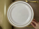寶馳一次性盤(pán)子航空水晶硬質(zhì)塑料餐具加厚透明水果戶(hù)外牛排餐盤(pán) 金色邊直徑25cm大號圓盤(pán)20個(gè) 曬單實(shí)拍圖