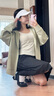 森馬（Semir）森柔棉|商場(chǎng)同款外套女純色寬松慵懶2025秋連帽夾克101525108008 曬單實(shí)拍圖
