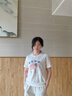 lagogo拉谷谷2025年新款百搭輕盈大象刺繡T恤女OATT314WG3 本白色 M 曬單實拍圖