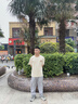 回力（Warrior）重磅220G純棉春秋季長(zhǎng)袖t恤衫男士精梳棉潮流寬松百搭大碼打底衫 淺米#HL像素貓魚(yú)X 5XL 【收藏加購(gòu) 優(yōu)先發(fā)出】 曬單實(shí)拍圖