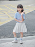 班尼路童裝女童裙子夏季兒童半身裙2025年新款洋氣學院風短裙JK百褶裙 紫 BNL圓圈貓咪紫QS 140 曬單實拍圖