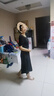 她享減齡赫本風(fēng)小黑裙女氣質(zhì)短袖連衣裙可拆腰帶顯瘦中長裙子 T52Q026 曬單實(shí)拍圖