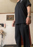 特步運(yùn)動(dòng)套裝男2025夏季新款大碼寬松速干短袖長(zhǎng)褲兩件套透氣休閑服男 正黑色短袖+黑色長(zhǎng)褲-冰絲速干 L 曬單實(shí)拍圖