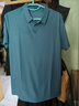 羅蒙（ROMON）商務(wù)絲光無痕t恤冰絲短袖男士翻領(lǐng)夏季2025新款polo衫半截袖衣服 灰藍 2XL 曬單實拍圖