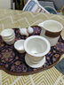 蘇氏陶瓷（SUSHI CERAMICS）描金羊脂玉瓷手抓壺快客杯旅行包茶具套裝J1034 曬單實(shí)拍圖