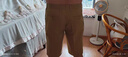 啄木鳥(niǎo)純棉男士五分褲夏季薄款中老年爸爸短褲寬松西褲休閑西裝中褲子男 102卡其 32 曬單實(shí)拍圖