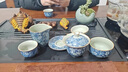 瀾春江陶泥中式青花汝窯功夫茶具套裝萬花四方泡茶壺陶瓷蓋碗茶杯禮盒裝 陶泥百花17頭-漢方壺 【高檔禮盒裝】 曬單實拍圖