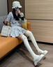 卡帝樂鱷魚（CARTELO）真皮內(nèi)增高9CM小個(gè)子高跟過膝長(zhǎng)靴女2025新款騎士靴厚底瘦瘦靴 白色-內(nèi)增高9CM-真皮版 36 曬單實(shí)拍圖