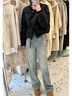 俞兆林黑色羽絨棉服立領(lǐng)保暖棉襖外套女秋冬寬松百搭小個子面包服棉衣潮 黑色【小個子/時髦/復古】 M 80-100斤 曬單實拍圖
