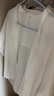 無印良品（MUJI）女式 萊賽爾混五分袖罩衫短袖t恤上衣女款內(nèi)搭女裝25年秋季 米白色 M (160/84A) 曬單實(shí)拍圖