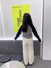 艾卡諾 I.KARNOW女童闊腿褲2025新款兒童秋裝白色牛仔女大童春秋直筒褲子休閑秋季 13143米白 150 曬單實(shí)拍圖
