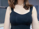 貓人（MiiOW）外穿長(cháng)款冰絲無(wú)痕美背帶胸墊背心女打底內搭夏季新款薄款聚攏抹胸 黑色1件 M 推薦體重【90-105斤】 曬單實(shí)拍圖