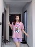 迪士尼貝妍睡衣女夏款純棉短袖短褲涼感套裝甜美少女唐老鴨家居服可外穿 D10787圖色 M 曬單實(shí)拍圖