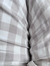 無(wú)印良品（MUJI） 女式 無(wú)側縫雙層紗織睡衣女士家居服春秋純棉條紋格紋長(cháng)袖 女款 淺米色格紋 M (上裝160/84A下裝160/66A) 曬單實(shí)拍圖