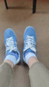 回力（Warrior）男鞋春季透氣休閑運動(dòng)鞋子男士復古板鞋德訓阿甘鞋 0053M 藍色 43 曬單實(shí)拍圖