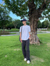 藍(lán)岐NothommeBLUE戶外彎刀機(jī)能闊腿褲吸濕排汗直筒工裝運(yùn)動長褲男 黑灰色 XL 曬單實拍圖